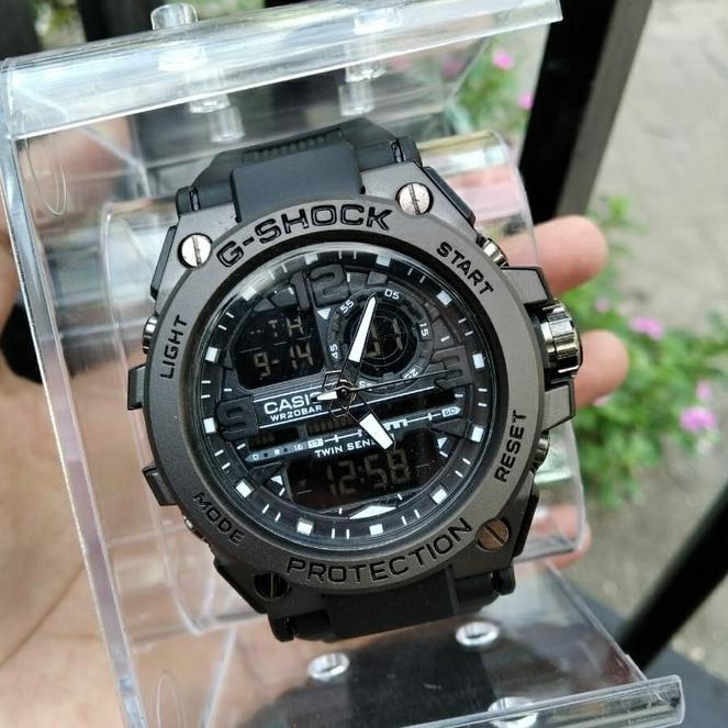 Ready Jam Tangan Pria G Shock GST-8600 Metal Full Black Tampilah Mewah Murah & Elegan Bonus Tas dan 