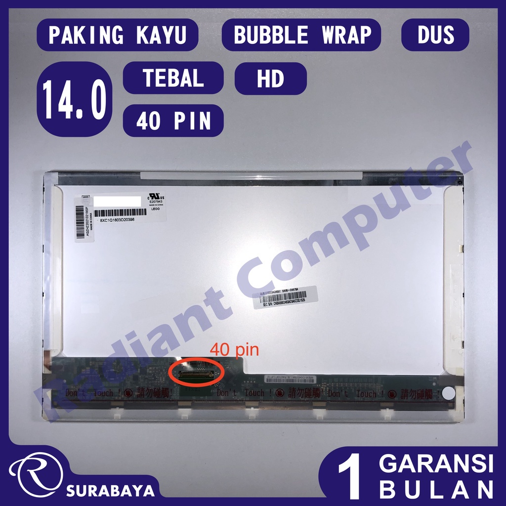 LCD LED 14.0 Fujitsu LH531, Axioo HNM MNV MNW MNA