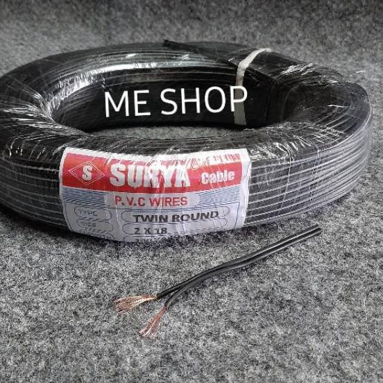 ☎ Kabel Serabut 2x18 hitam putih 100yard kabel listrik serabut ✼