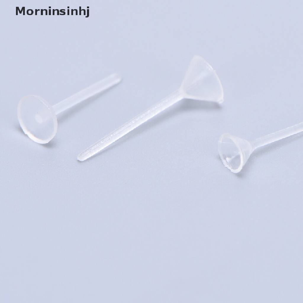 Mornin 500Pcs/Lot Plastik Kosong Datar/Cup Stud Earring Pin Pad Anting Membuat Perhiasan id