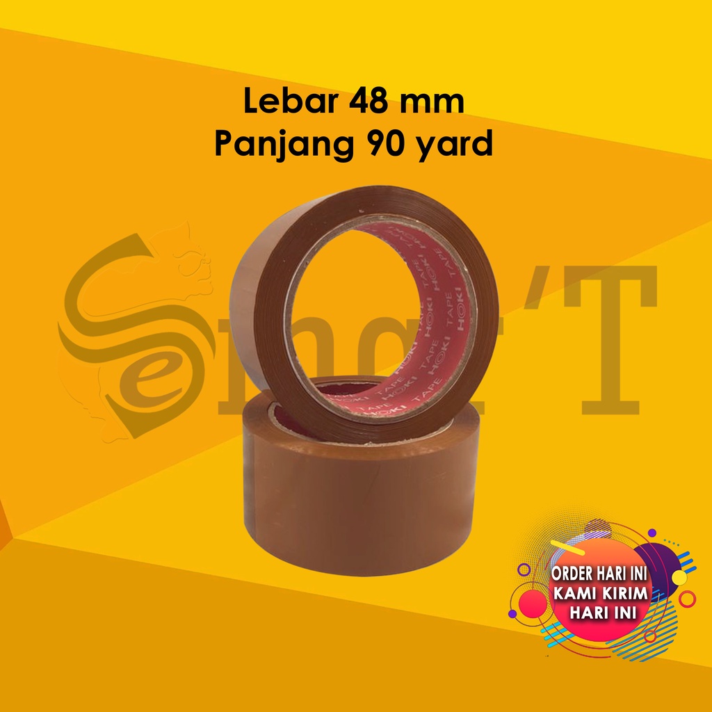 

Lakban Coklat / Lakban Packing 48mm x 90 Yard / Panjang & Tebal Merk HokiTape