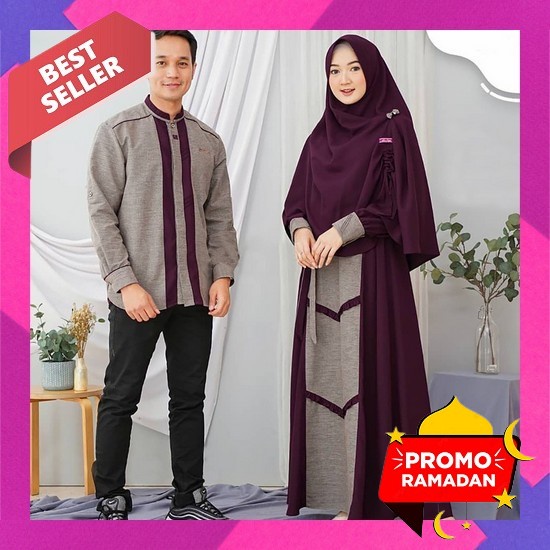 Gamis Couple Fashion Muslim Rafa Yumna - Gamis Couple Modern Seragam Keluarga Produk Terbaru Rauna P