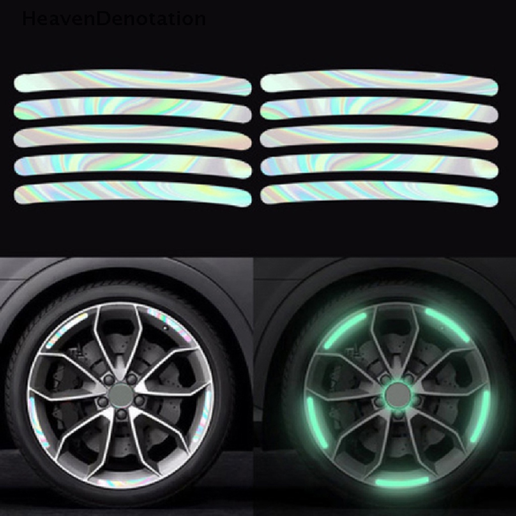 [HeavenDenotation] 20pcs Stiker Hub Roda Mobil Pita Garis Reflektif Tinggi Untuk Keamanan Berkendara Malam Hari HDV