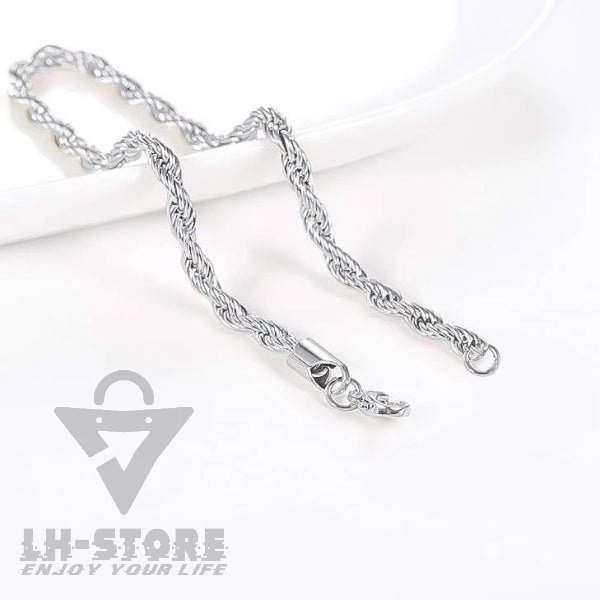 GELANG KAKI TITANIUM RANTAI TALI TAMBANG PRIA WANITA ANTI KARAT DAN TIDAK LUNTUR