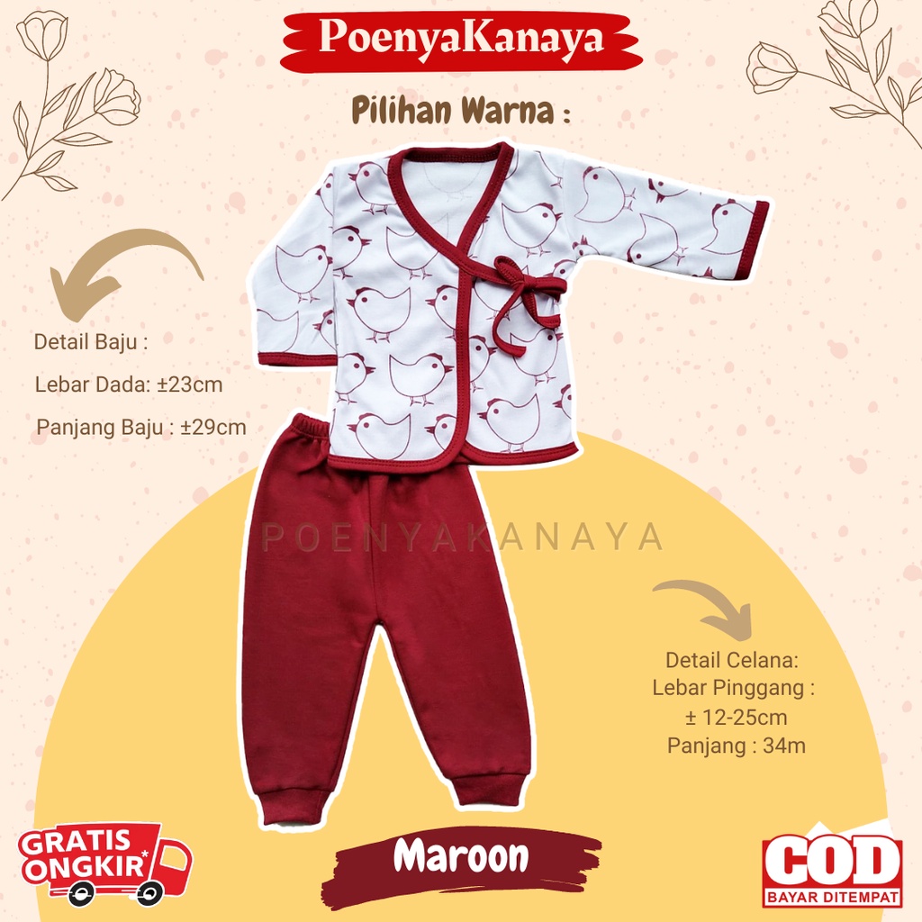 Setelan Baju Bayi Lengan PANJANG Celana Panjang KIMONO 0-6 Bulan SPY127