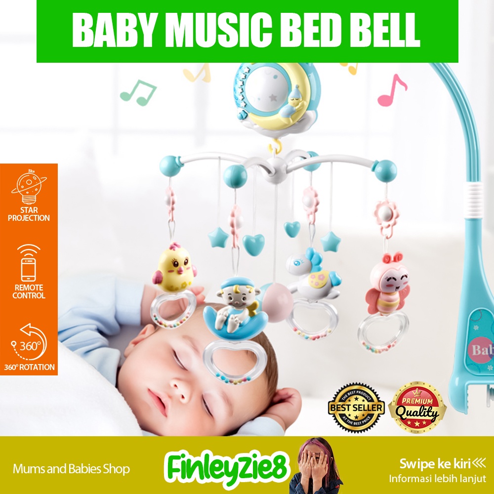 Crib Bell Toys / Membujuk Bayi / Bayi Remote Control Bed Bells / Crib Hanging Toys / Teether Bayi / Mainan Tidur Bayi / Kasur Mainan Bayi / Mainan Box Tempat Tidur Bayi / Box Bayi musik toys Gantung di Tempat Tidur Bayi +Remote / Crib Bell Toys / Mainan