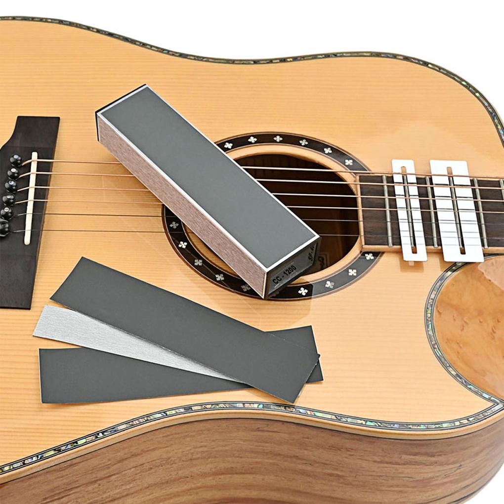 Huit Gitar Fretboard File Aksesori Perangkat Gerinda Profesional Kikir Amplas Sederhana Meratakan Alat Set Alat Pemeliharaan