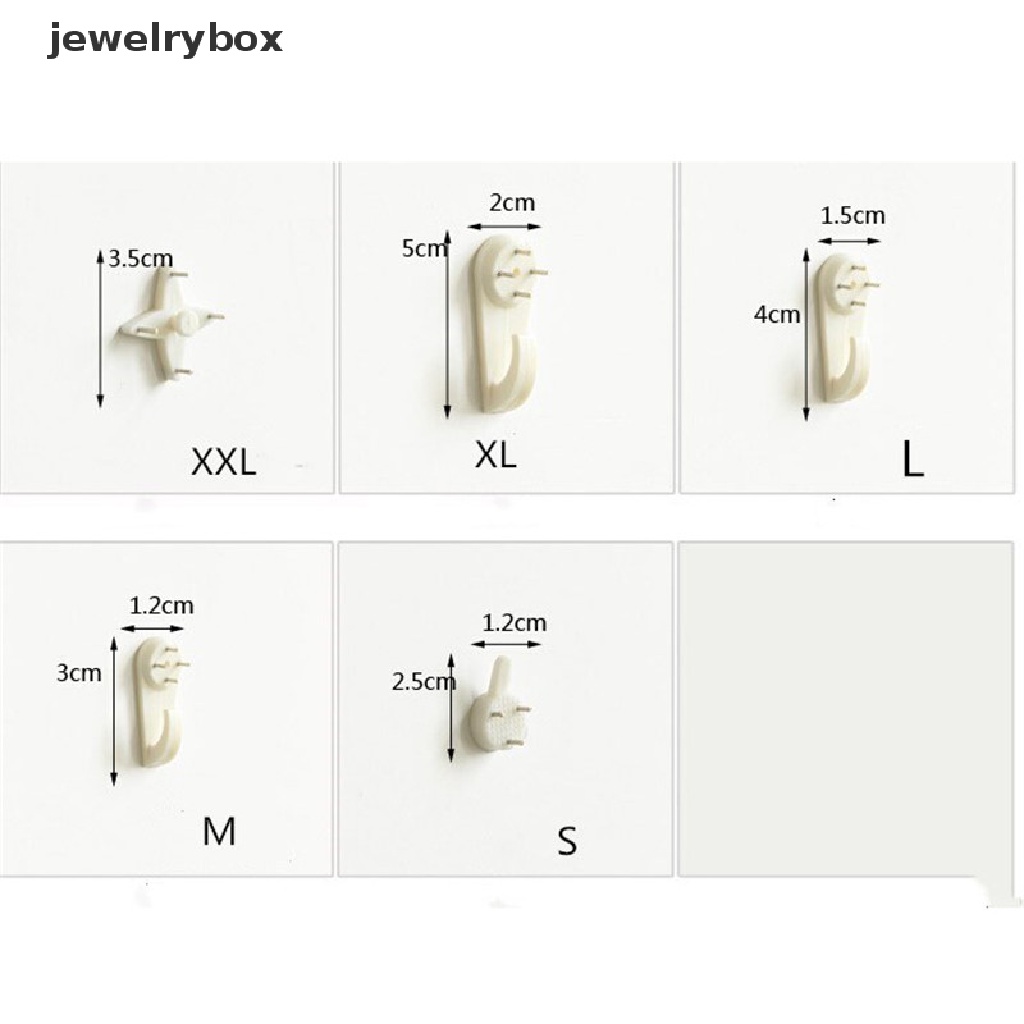 [jewelrybox] 10pcs Bingkai Foto Gantungan Dinding Gambar Tepuk Kuku Tembok Solid Kait Paku Non-trace Butik