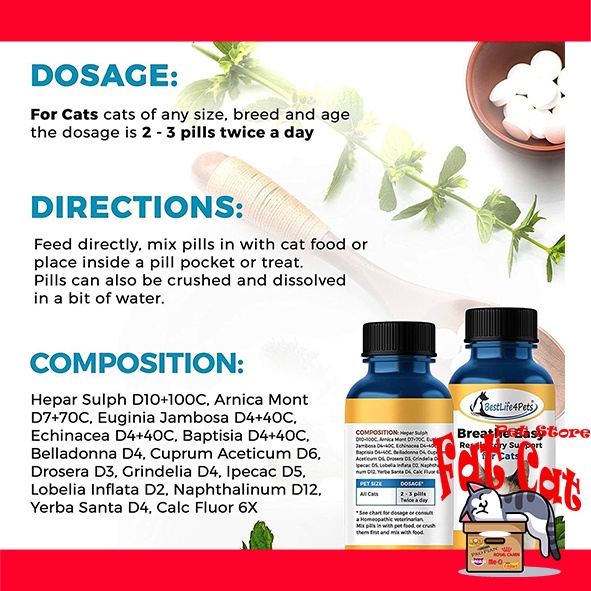 obat flu kucing Breathe Easy pilek ngorok infeksi pernafasan 30 pills