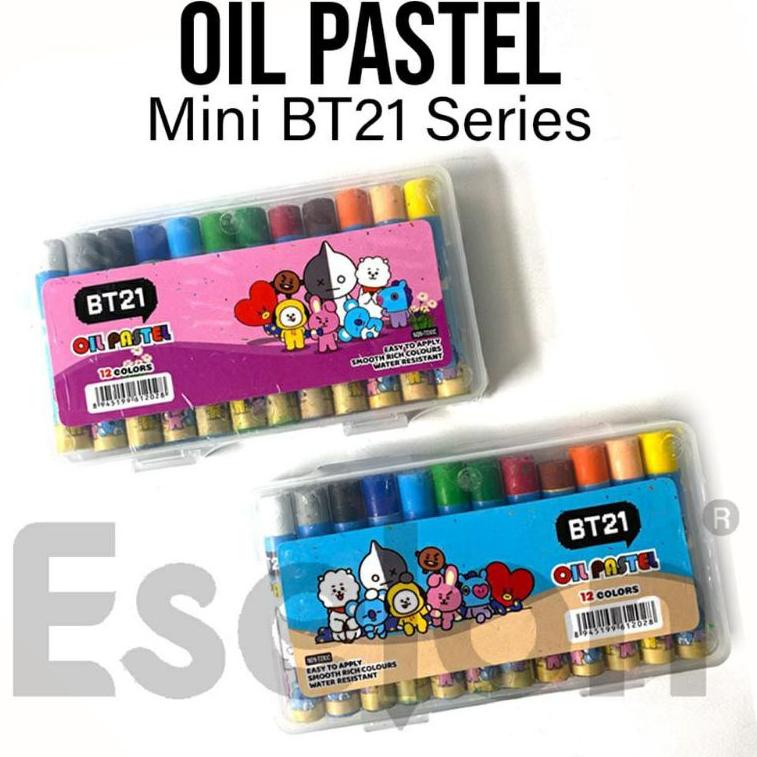 

H91 SERBA MURAH Crayon fancy MINI Eselon 12warna / Oil Pastel MINI BT21/ oilpastel Krayon MINI (1set) TERMURAH ア