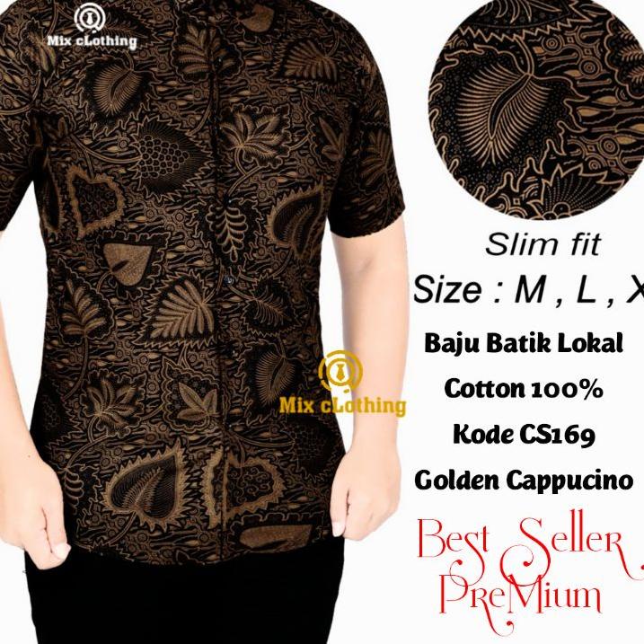 ✪ CBS 725 HEM KEMEJA BATIK PRIA SLIM FIT LENGAN PENDEK COLIN DION ✷