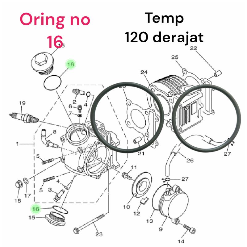 oring tutup klep mio sporty mio smile soul Fino Karbu