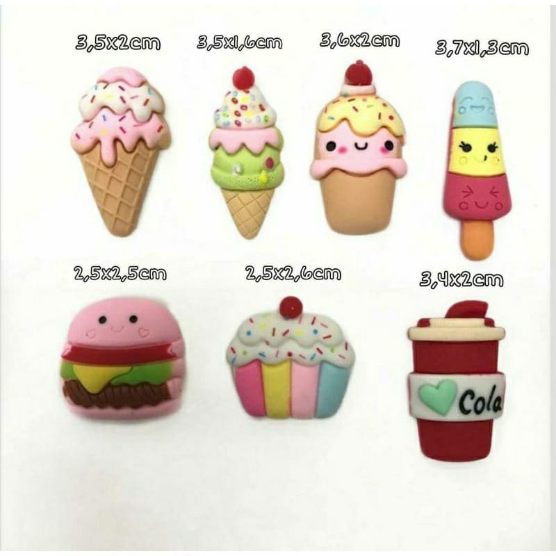 1 PC - CLAY RESIN KARAKTER | CLAY RESIN LUCU | CLAY RESIN ICE CREAM | CLAY RESIN CAKE