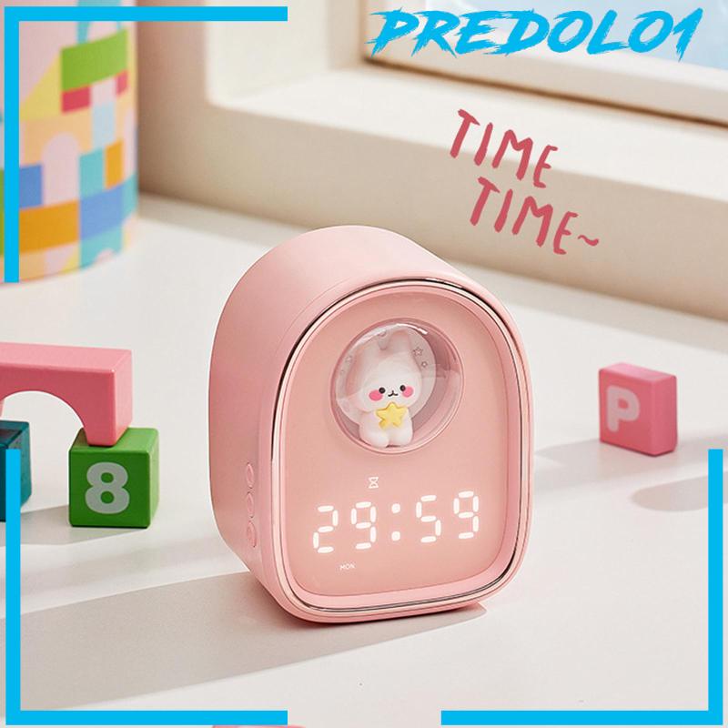 [Predolo1] Kid Alarm Clock USB Rechargeable Timing Dual Alarm Clock LED Jam Samping Tempat Tidur