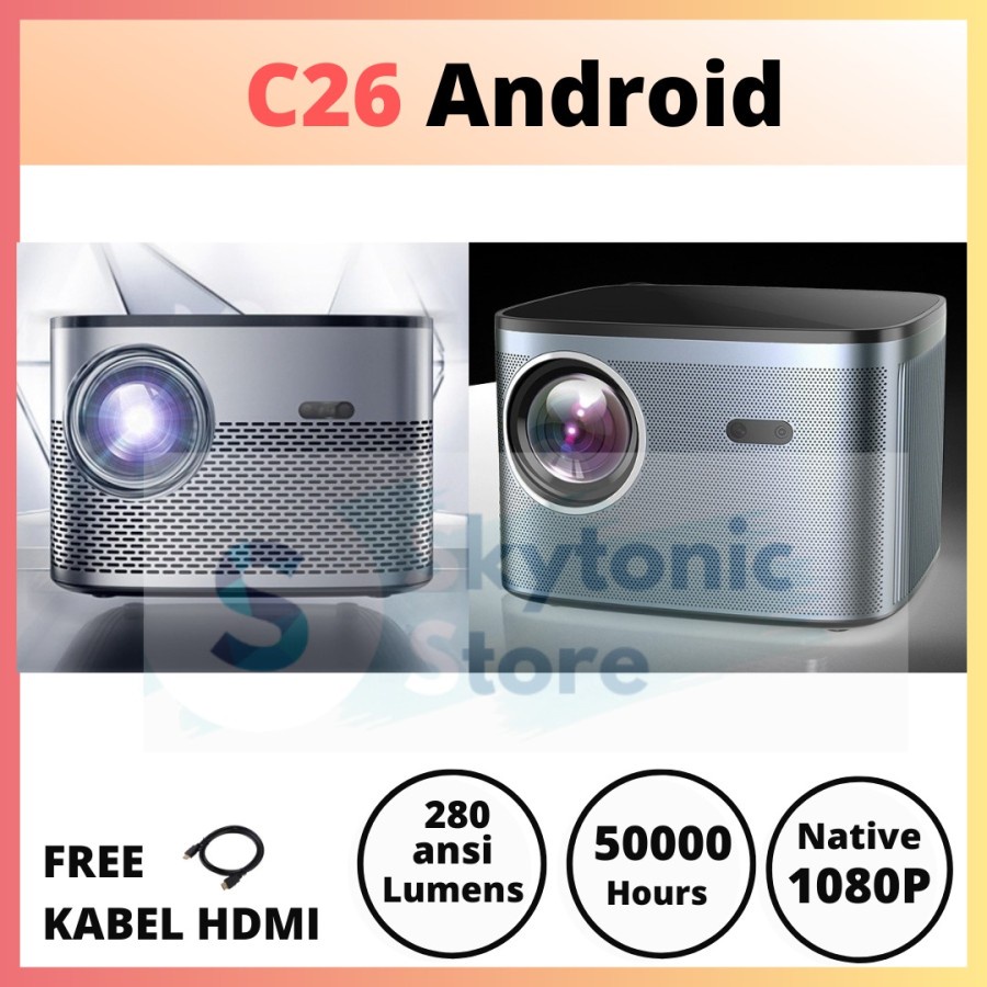 CHEERLUX C26 ANDROID WIFI Projector 280 ANSI Lumens FULL HD 1080P