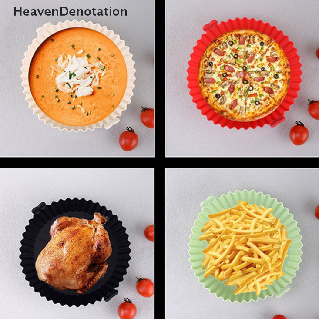 [HeavenDenotation] 1pc Reusable Air Fryer Silicone Pot Non Stick Air Fryer Kue Baking Tray Liners HDV