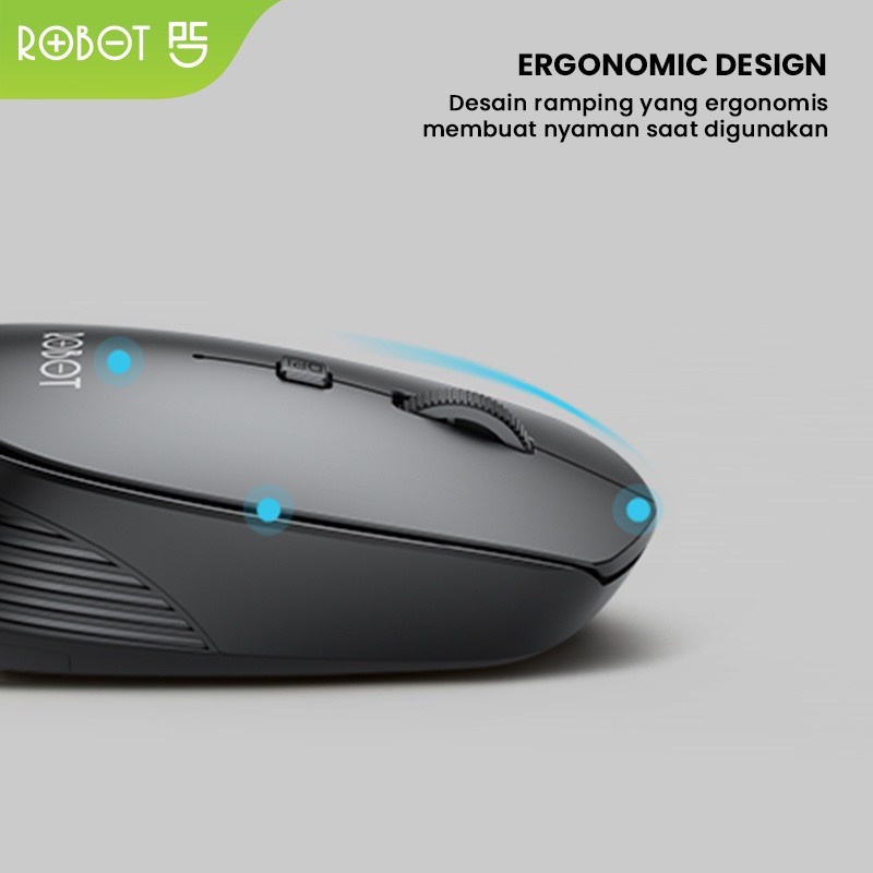 ROBOT KM3100 Paket Keyboard Mouse Wireless Set Mini 1600 DPI - Garansi Resmi 1 Tahun