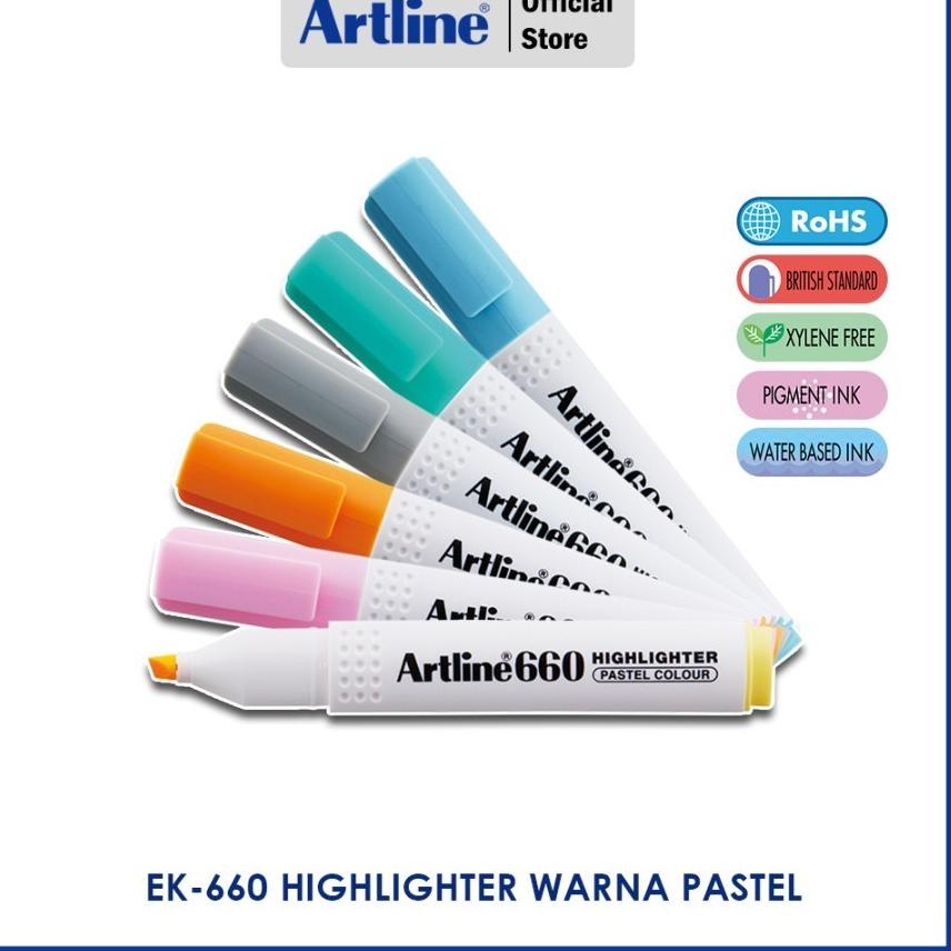 

R93 Highlighter Artline EK-660 PASTEL TERPOPULER づ