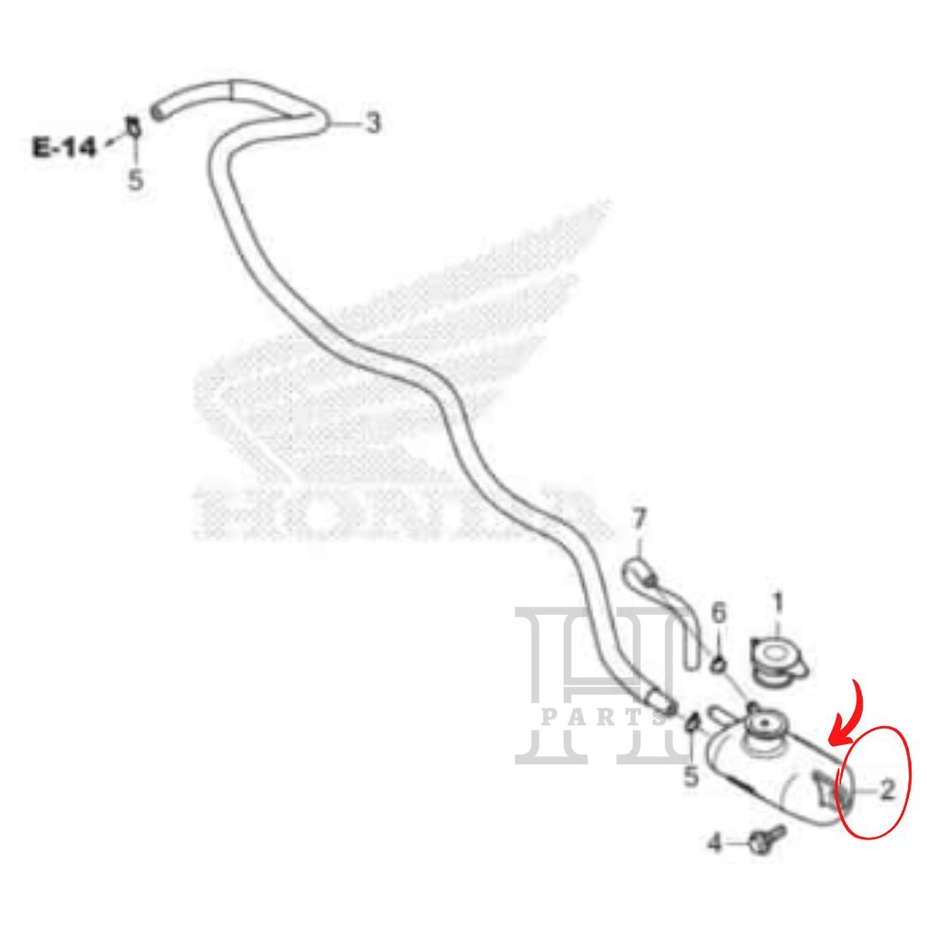 TANGKI CADANGAN AIR RADIATOR TANK RESERVE PCX 160 19111-K1Z-J10 ASLI ORIGINAL AHM HGP HONDA