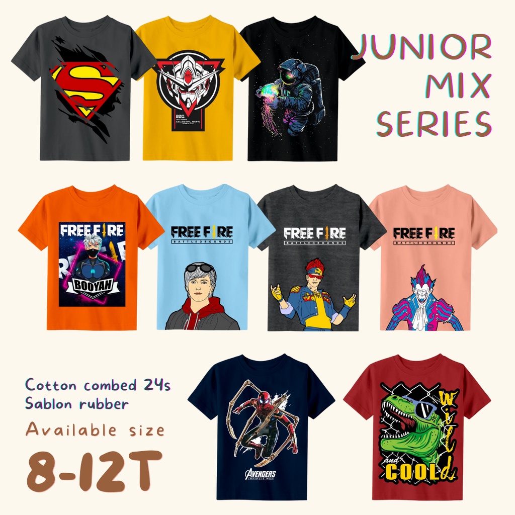 Baju kaos anak laki-laki remaja Junior Teen Free Fire - KJCO