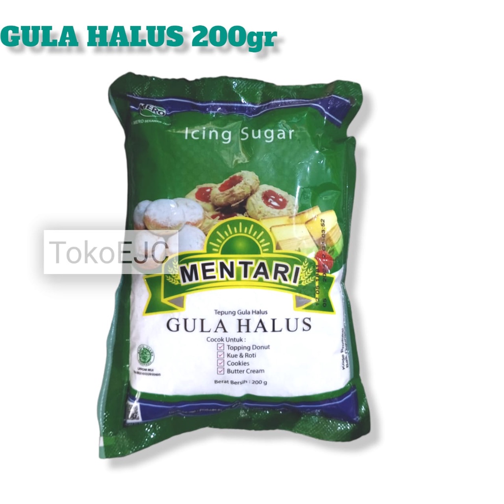 

[EJC] Gula Halus Gula Dingin Gula Salju Icing Sugar Mentari 200gr