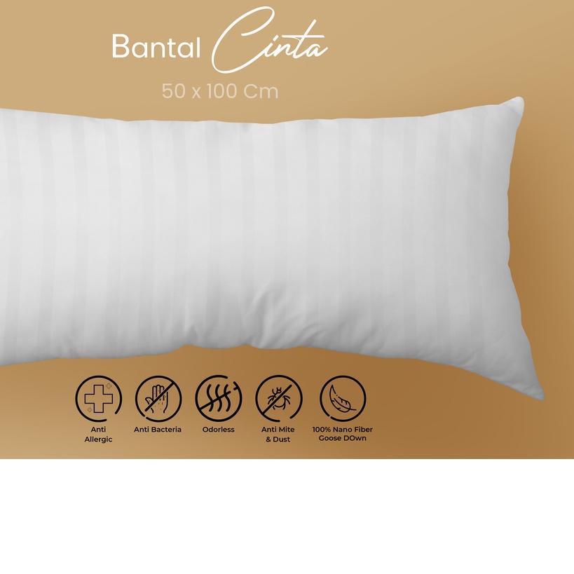 ♢ Bantal Tidur Cinta Panjang Isian Silikon & Bulu Angsa Ukuran Jumbo  By Kimsi Original 100% ☄