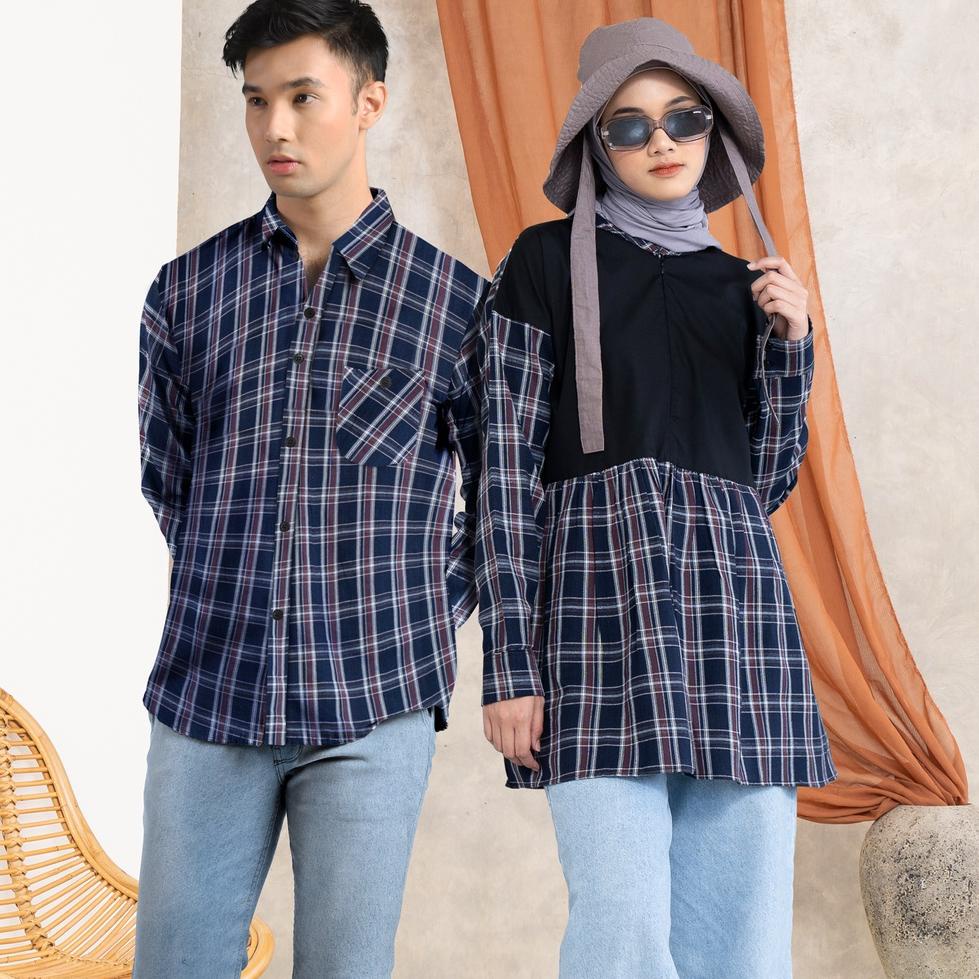 Terbaru DGM Fashion Kemeja Flanel Couple kemeja couple baju couple pasangan couple flanel