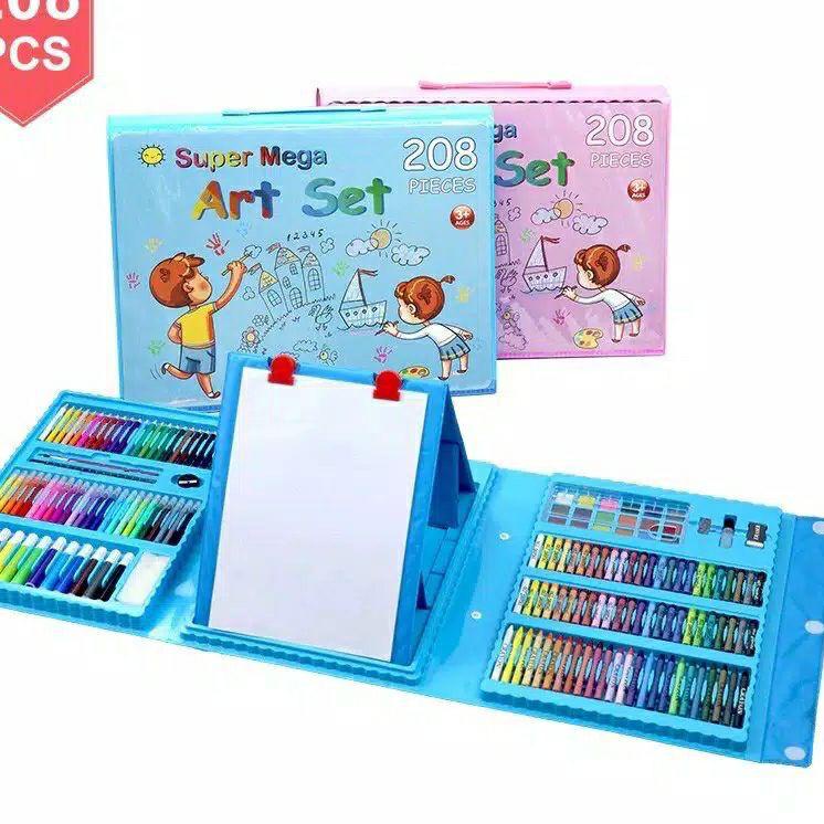 

Murah Hemat Alat Lukis Set 208pcs Crayon Oil Pencil Warna Cat Air Anak Mewarnai Set Alat Lukis Anak Crayon Anak