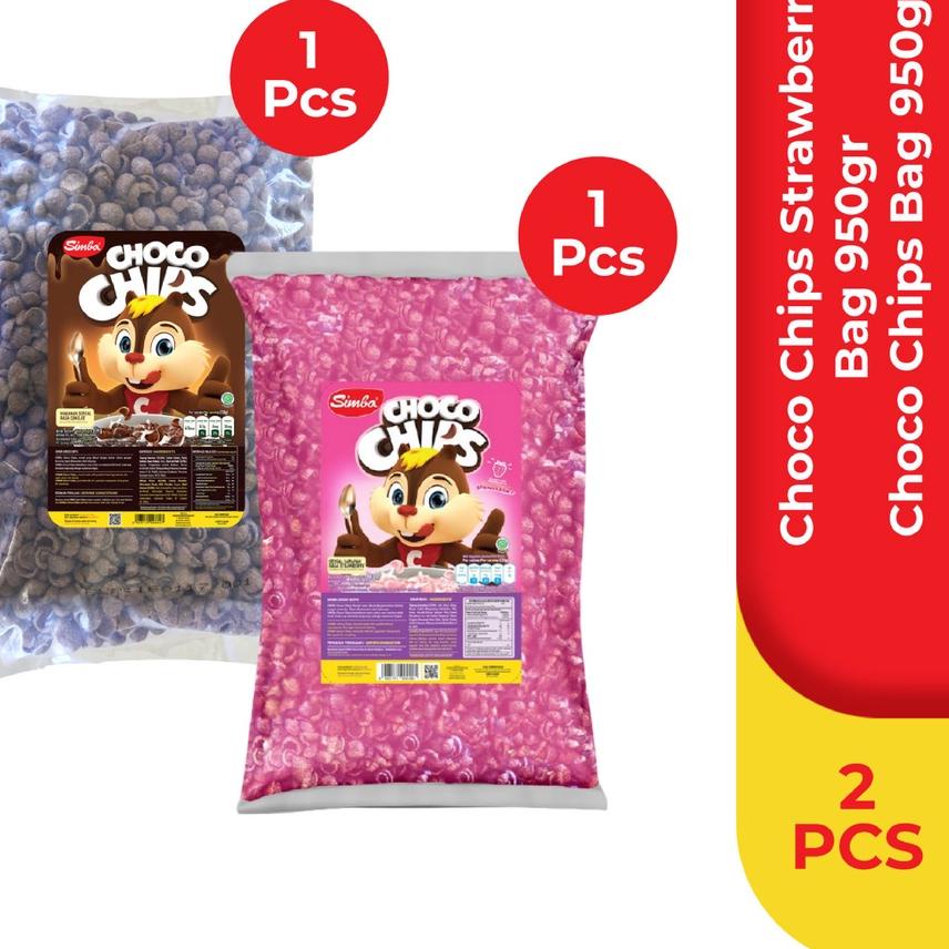 

♢ 1 SIMBA Sereal Choco Chips Bag 950gr & 1 Choco Chips Bag Strawberi 950 gr ♚