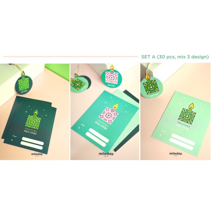 

Kartu dan hangtag idul fitri / hang tag lebaran hampers set - Set a