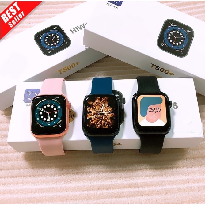 (ORI BERGARANSI) SMARTWATCH T500+ / T500PLUS / T500+PRO FULL LAYAR (BISA CUSTOM FOTO, TELPONAN , NOT