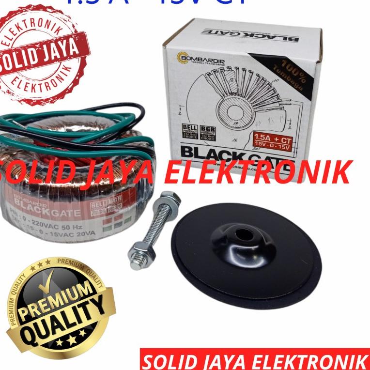 ➮ TRAFO BLACKGATE TOROID 1,5A 15V CT BOMBARDIR BLACKGATE TRAVO DONUT 1.5A 15 V CT 15 VOLT V TRAVO TO