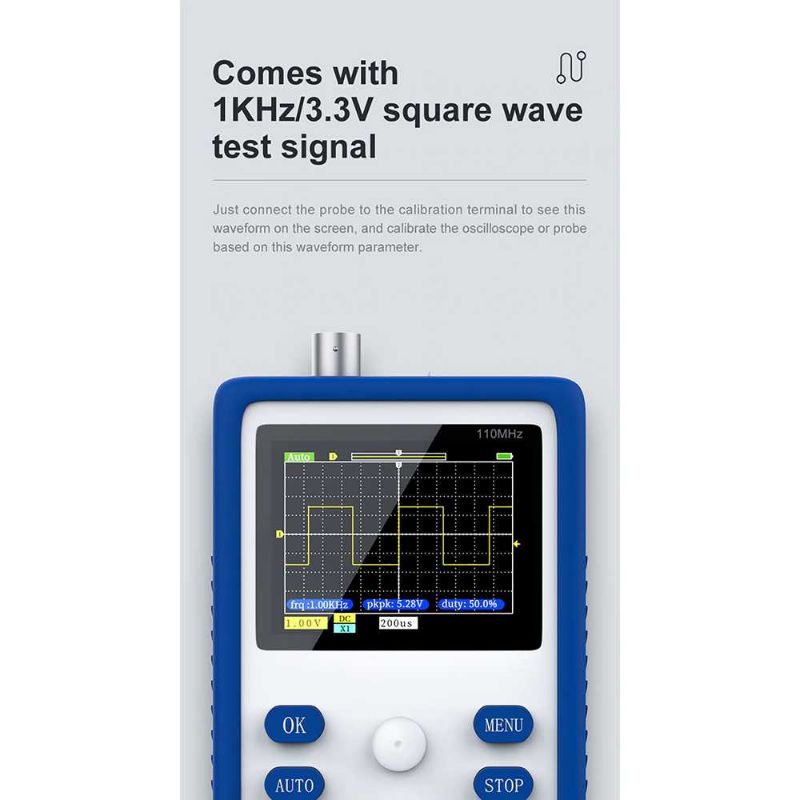 FNIRSI Digital Oscilloscope Handheld Portable 110MHz 500MS/s - 1C15