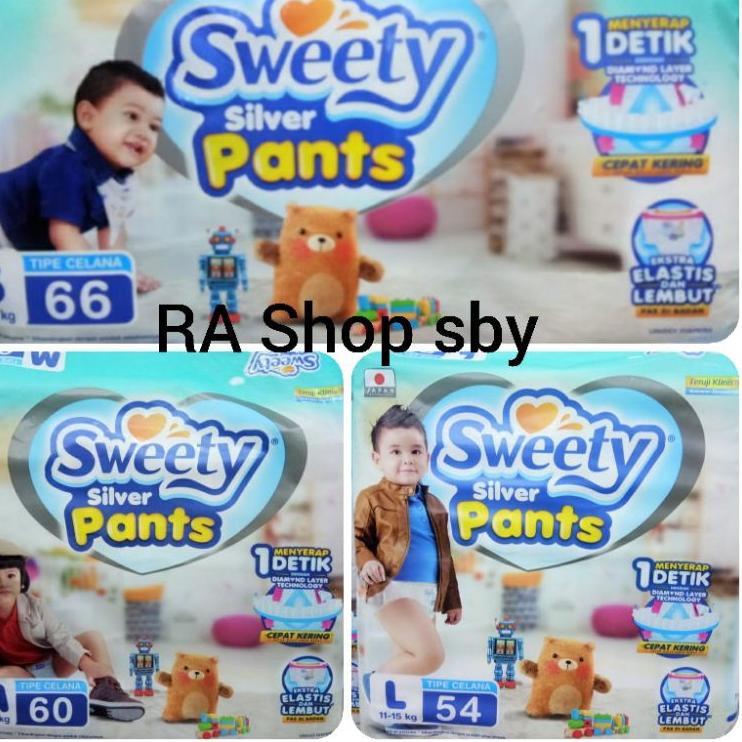 ➬ Sweety Silver Pants S66/M60/L54/Xxl36. Pempers Celana Sweety Silver ❀
