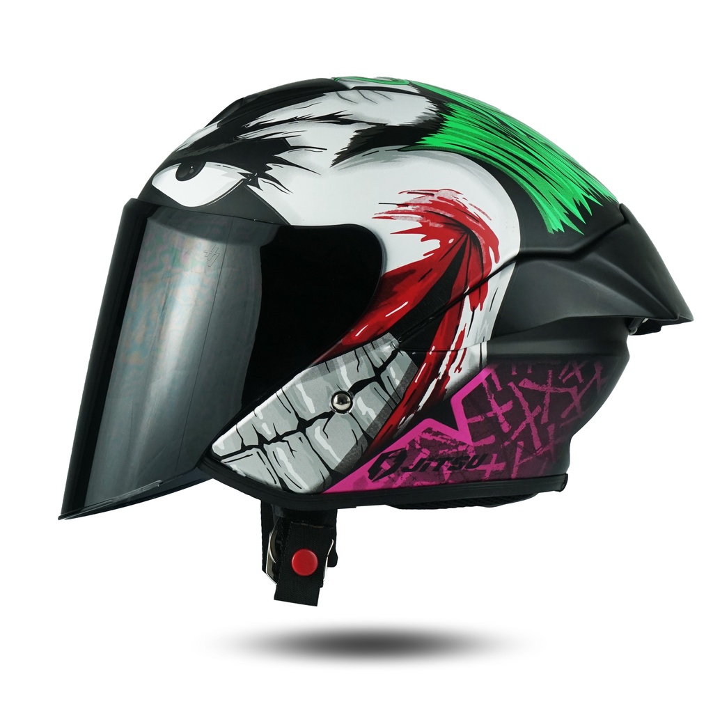 Helm Jitsu JS1 Motif series Premium SNI Visor Venom Smoke