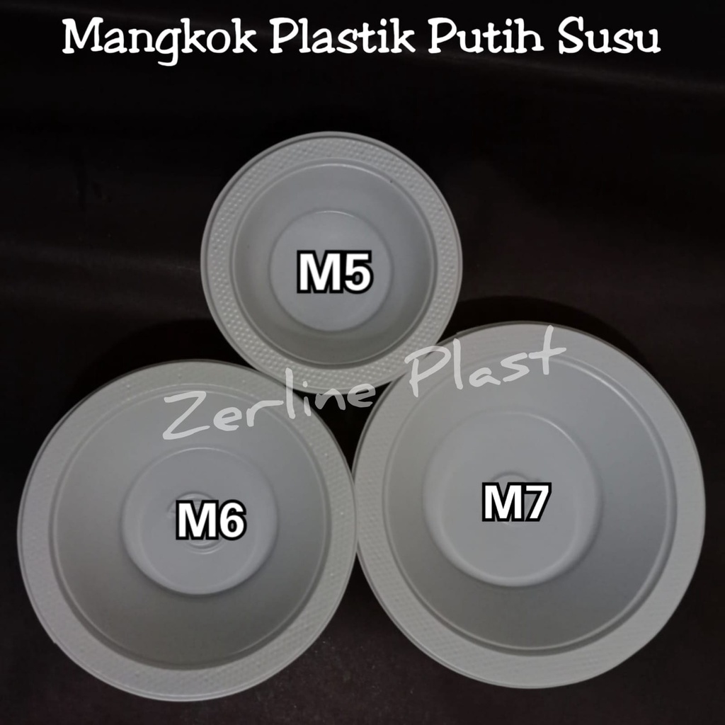 Mangkok Plastik PUTIH SUSU @50pcs
