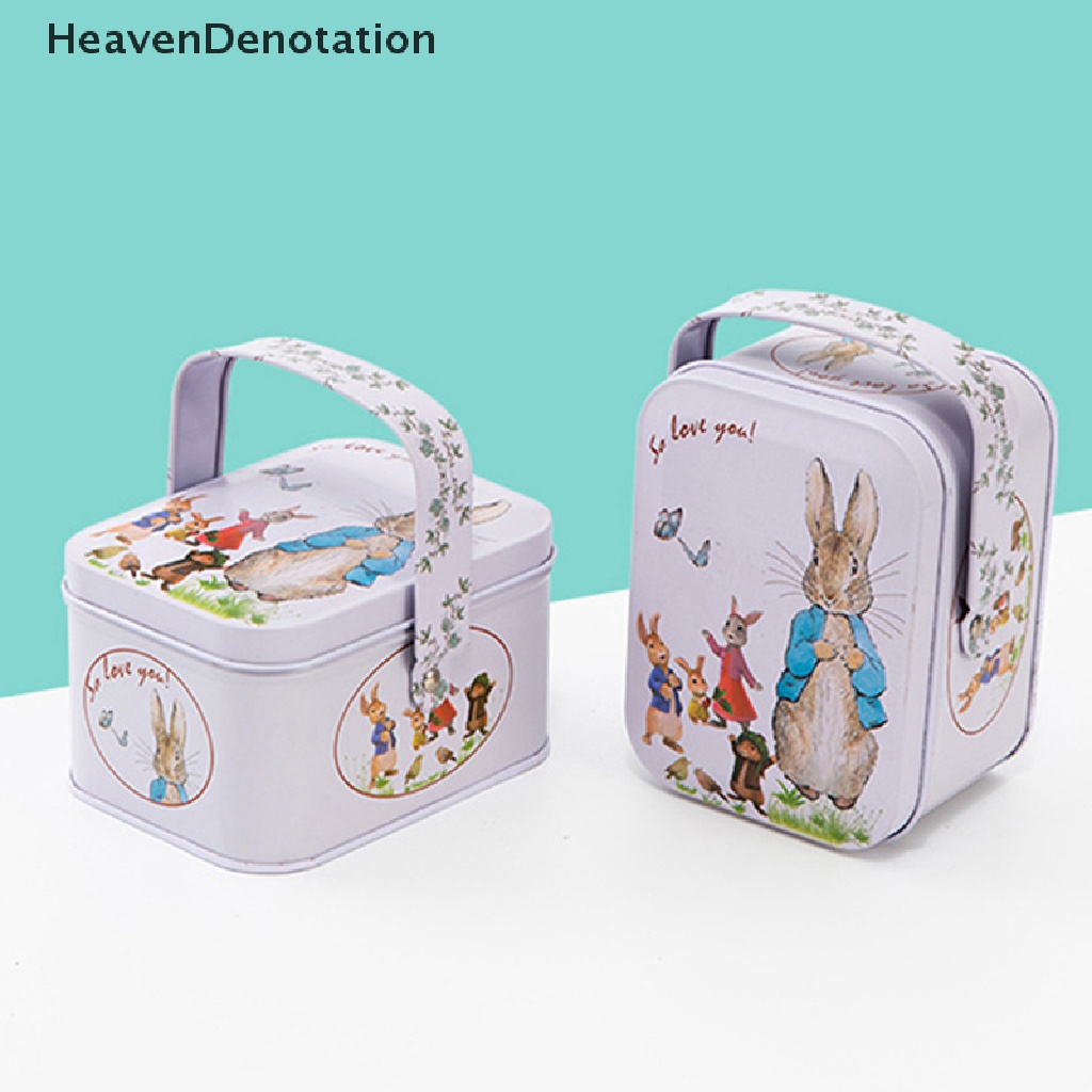 [HeavenDenotation] Vintage Tinplate Little White Rabbit Koper Candy Box Gift Box Penyimpanan Bisa HDV