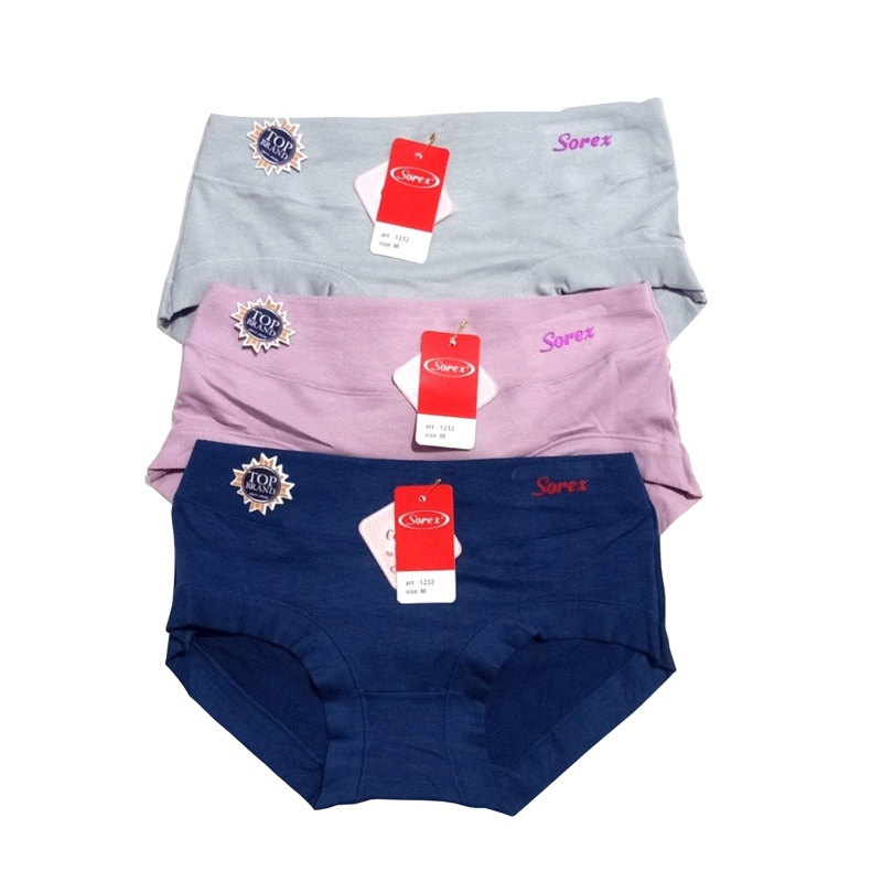 3 Pcs Celana Dalam Wanita Sorex 1238 Pakaian Dalam Wanita Super Soft Underwear CD TOKO KEANULOVA