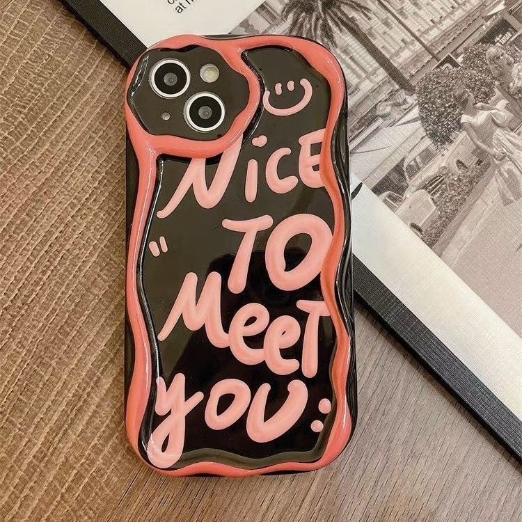IPHONE Casing Ponsel Desain Canggih Grafiti Pink Kompatibel Dengan Iphone12 13 14 11 Pro Max X Xs Max Xr Vvxwr