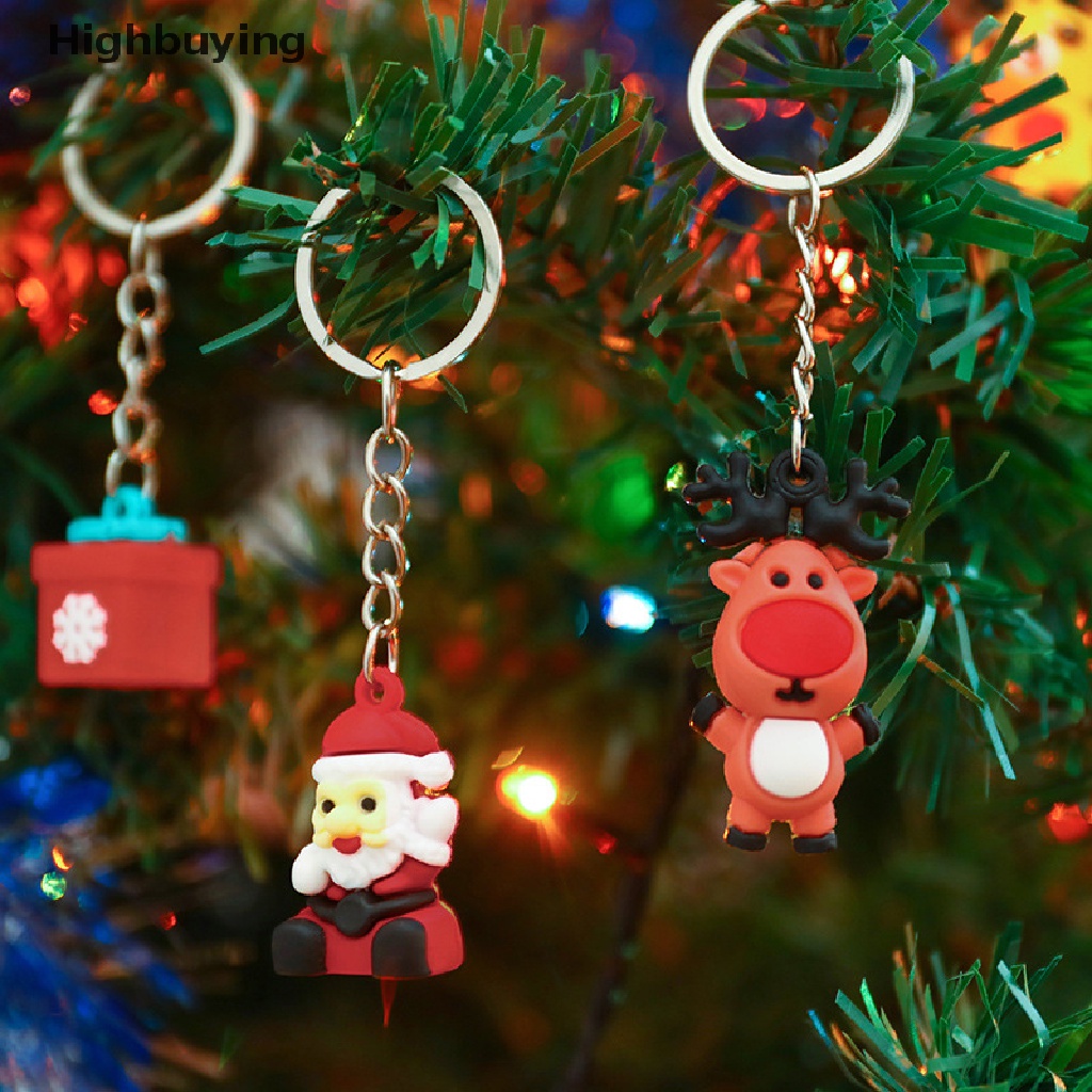 Hbid Baru Gantungan Kunci Kreatif Liontin Kartun Santa Claus Elk Snowman Keychain 3D Boneka Gantungan Kunci Tahun Baru Dekorasi Fashion Xmas Key Ring Glory