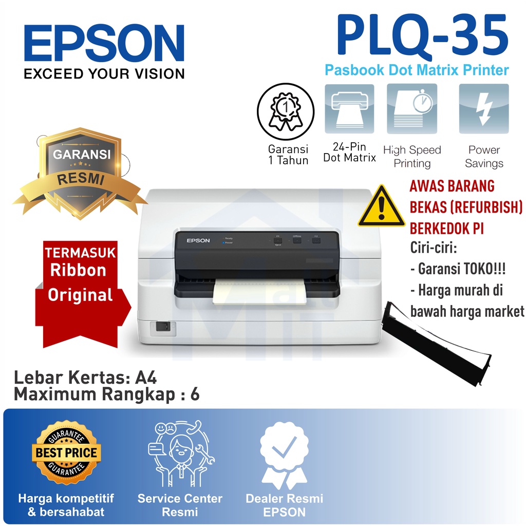 Printer EPSON Dotmatrix Passbook PLQ-35 PLQ35 PLQ 35 penganti PLQ30