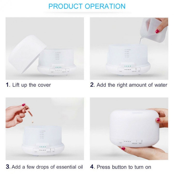 65 Humidifier Ultrasonic Aromatherapy 500ml Capacity with Remote