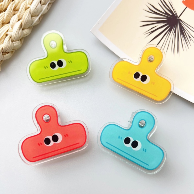 Ekspresi Lucu Memo Klip Pengikat Akrilik Chip Foto Stempel Kertas Klip Kawaii Makanan Bag Seal Storage Clamp