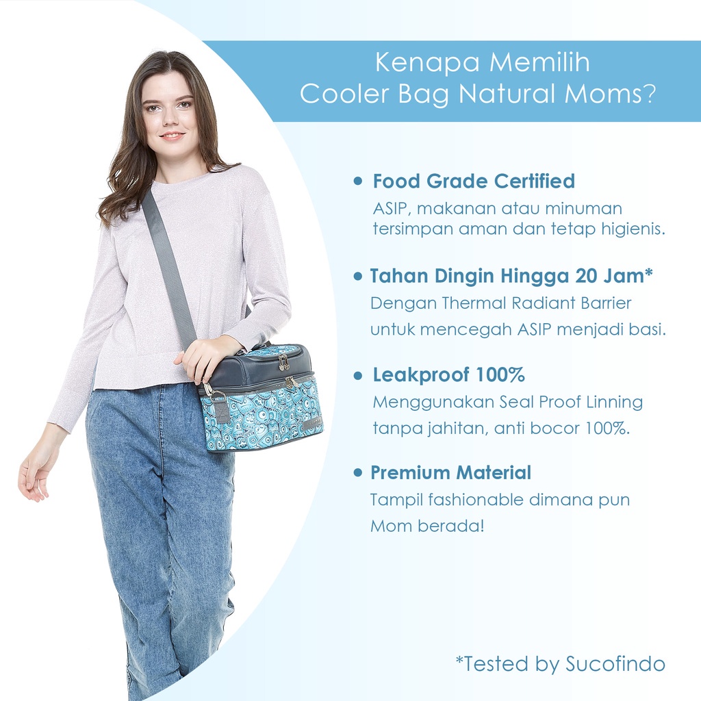 NATURAL MOMS COOLER BAG SLING [FREE ICE GEL 2PCS]