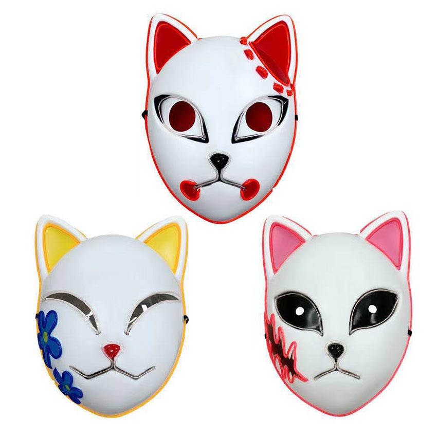 RB Demon Slayer Topeng Anime Japanese Rubah Kimetsu No Yaiba Cosplay Fox Mask Kucing Lucu Jepang