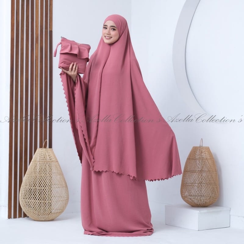 MUKENA DEWASA POLOS FREE TAS // MUKENA JUMBO CANTIK BAHAN CRINGKLE AIRFLOW