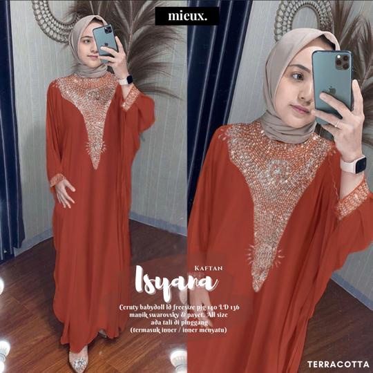 ISYANA KAFTAN GAMIS WANITA SYARI ORI BY MIEUX Inner menyatu