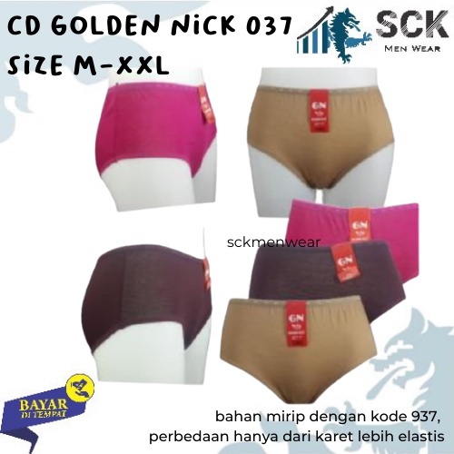 [ISI 3] CD Wanita GOLDEN NICK 037 Bahan Katun Elastis / PAKAIAN DALAM GOLDEN NICK 037 - sckmenwear GROSIR