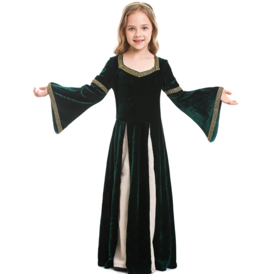 Victorian Girl Europe Mid Century Costume Trumpe Halloween Kostum Anak