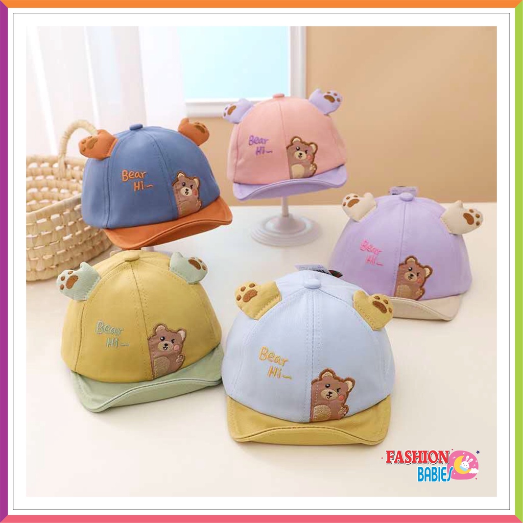 BEAR BASEBALL HAT 3D IMPORT | TOPI CAP IMPORT / TOPI ANAK USIA 1-4 TAHUN UNISEX